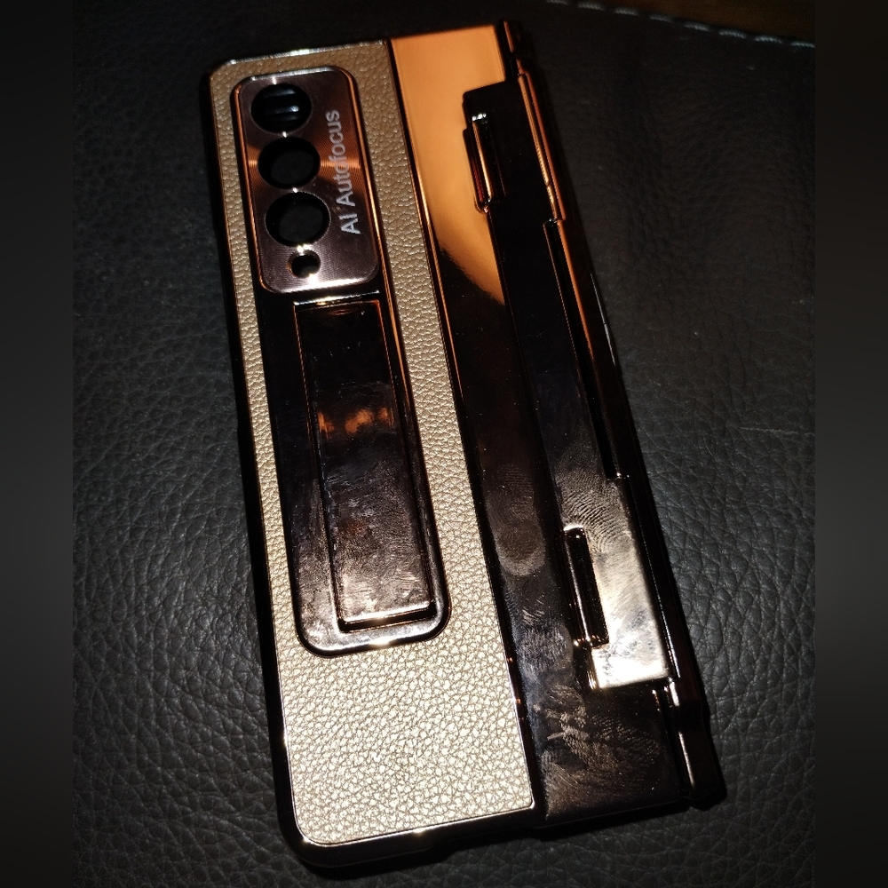 Fancy Gold Foldable Phone Case For ????, With Stand, 6.25 inches X 2.75 inches